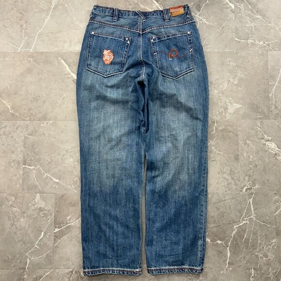 Vintage Rocawear Jeans Mens 34x34 Baggy Loose Denim Embroidered Hip Hop Rap Jay - Picture 4 of 16